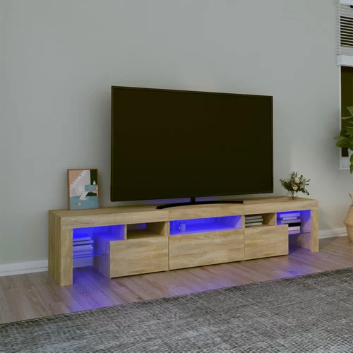 TV ormarić s LED svjetlima boja hrasta sonome 200x36,5x40 cm
