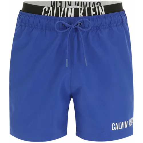 Calvin Klein Swimwear Kratke kopalne hlače kobalt modra / črna / bela
