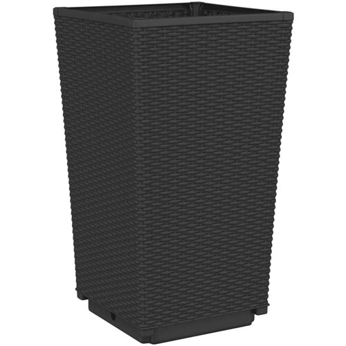 VidaXL Vrtne sadilice 2 kom crne 32 5 x 32 5 x 57 cm od PP-a Slike