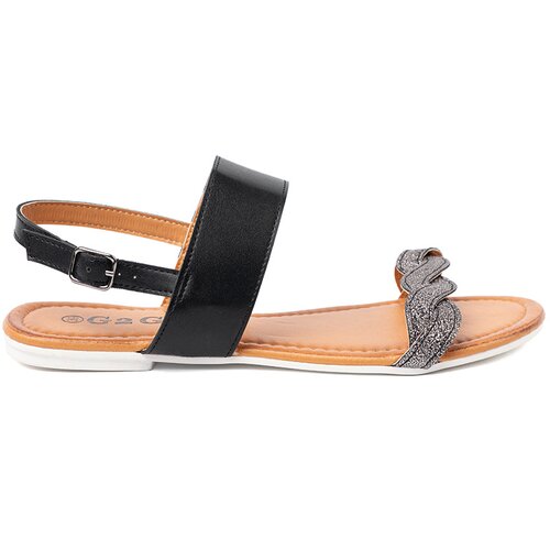 Shelvt Black sandals with a decorative strap Slike