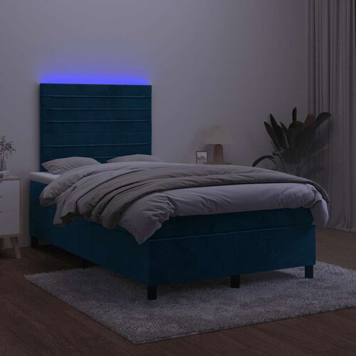  Krevet box spring s madracem LED tamnoplavi 120x200 cm bar&amp;scaron;un Slike