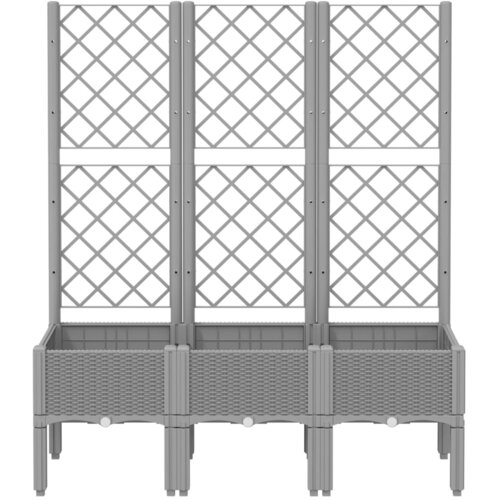  Vrtna sadilica s re&amp;scaron;etkom svjetlosiva 120 x 40 x 142 cm PP Slike