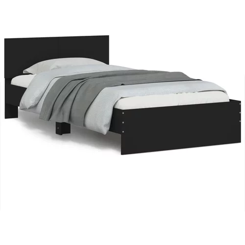 vidaXL Okvir za krevet s uzglavljem crna 100x200 cm konstruiranog drva