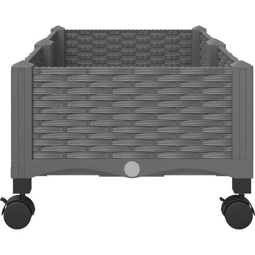  Vrtni saksija s kotačima Svjetlosiva 80 x 40 x 33 cm PP Slike