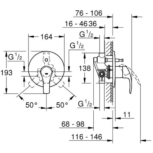 Grohe pokrivna plo&amp;scaron;ča za tu&amp;scaron;/kad EUROSMART (33305002) Slike