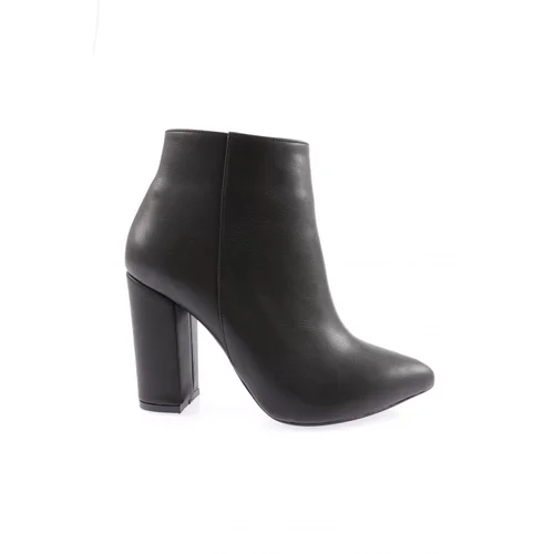 DGN 1530 Women's Pointed Toe Heeled Boots Black