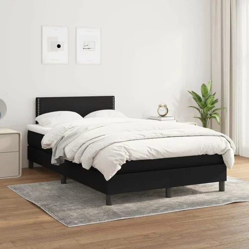  Box spring postelja z vzmetnico črn 120x200 cm blago, (20724145)
