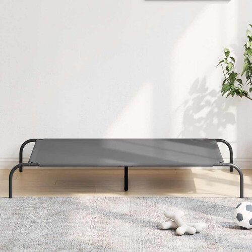 VidaXL Povi&amp;scaron;eni krevet za pse sivi 130x80x20 cm Oxford tkanina i čelik Slike