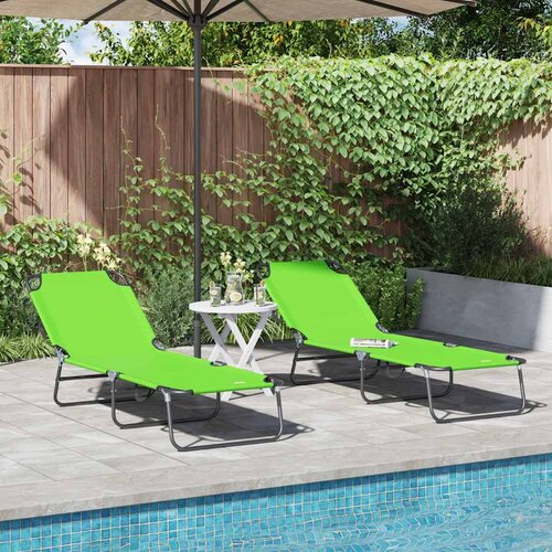  Sklopiva ležaljka za sunčanje 2 pcs Zelena 188 x 57 x 86,5 cm Cijene