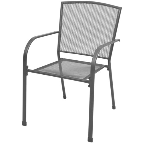Maison Chic Vrtni stoli - Stol za vrt 2 kosa jeklo sive barve JS1219, (21877397) Cene