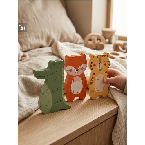 Sinsay Drvene puzzle u obliku životinja 3 pack Slike