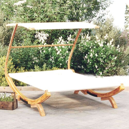 Vanjski Zunanja postelja s streho 165x203x138 cm trden les krem, (20764812) Cene
