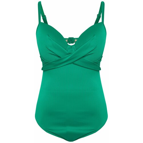 Trendyol Curve Green Balconette Swimsuit Cene