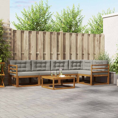  Set vanjskih sofa s jastukom 6 pcs Prirodna i svjetlosiva Cijene