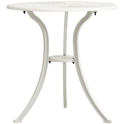 The Living Store Vrtna miza bela 62x62x65 cm liti aluminij - Vrtna Miza, (21481099) Slike