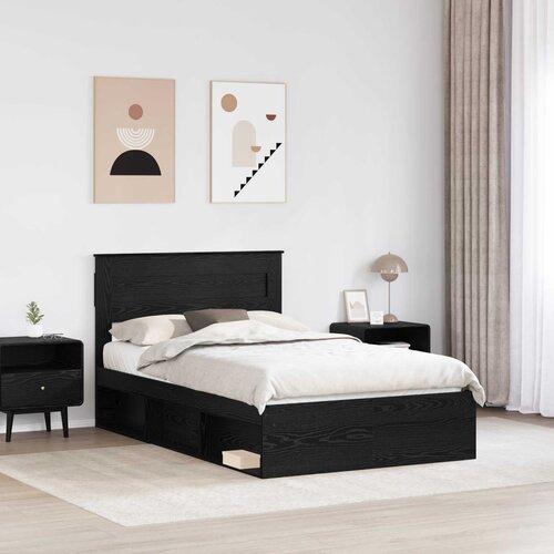  Krevetna konstrukcija Crni hrast 135 x 190 cm Konstruirano drvo Slike