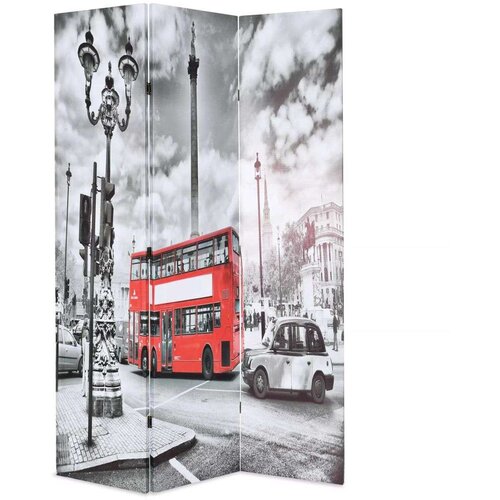 vidaXL Zložljiv paravan 120x170 cm londonski avtobus črn in bel Cene