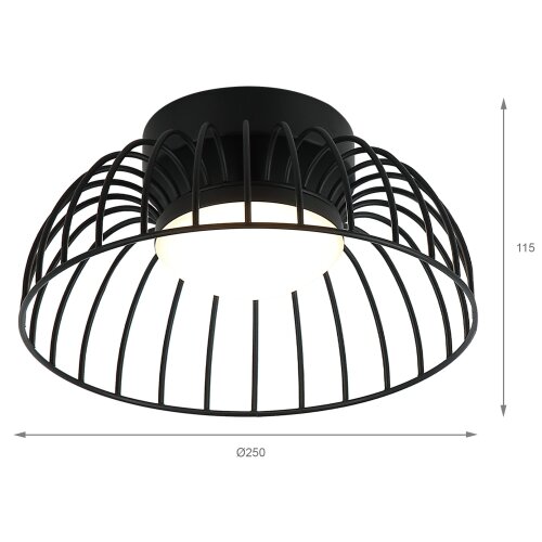  LED plafonsko svetlo BETSY LED/12W/230V, prečnik 25 cm, crno Slike