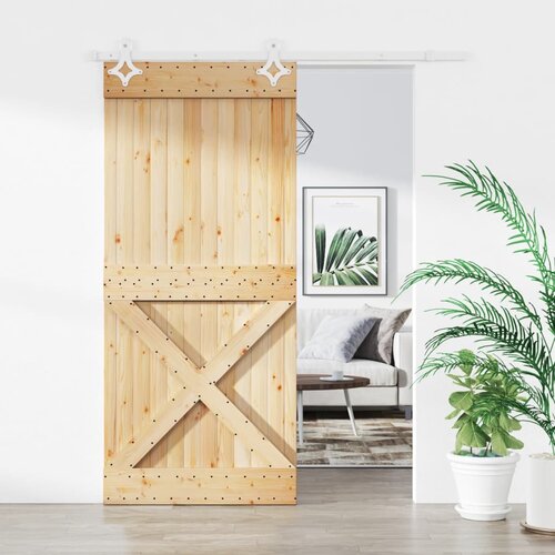 vidaXL Klizna vrata s priborom za montažu 90 x 210 cm masivna borovina Cijene