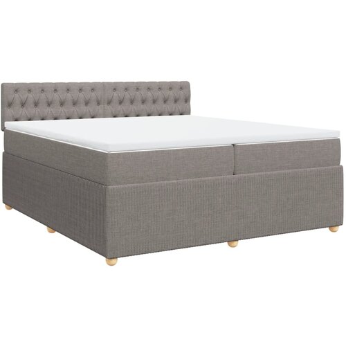 vidaXL Box spring postelja z vzmetnico taupe 200x200 cm blago, (21306514) Cene