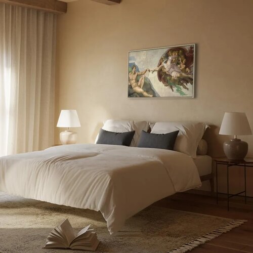  Slika - Michelangelo &amp;ndash; The Creation of Adam II 90x60 U prirodnom drvenom okviru Slike