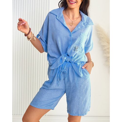 Resti Cotton and linen women's shirt set Cene