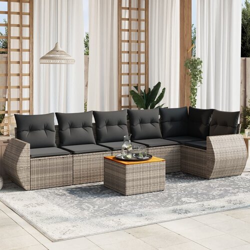  7-dijelni set vrtnih sofa sivi od poliratana Cijene