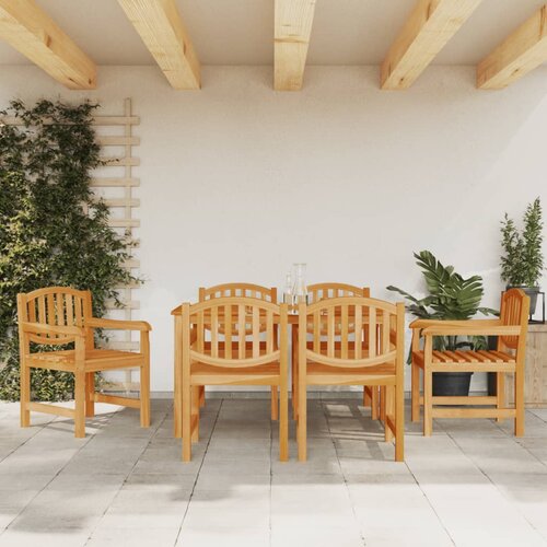  Vrtne stolice 6 kom 58 x 59 x 88 cm od masivne tikovine Slike