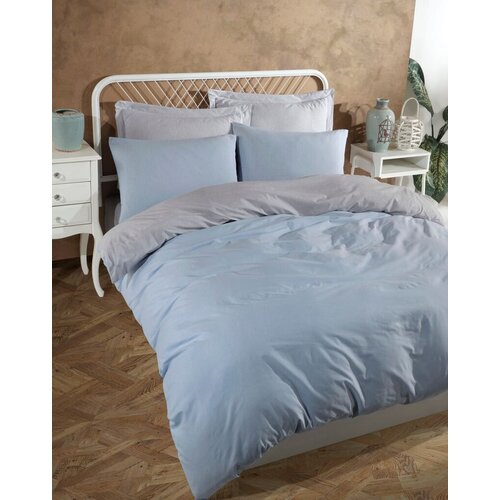Lessentiel Maison komplet posteljine solid, 200x220 cm, plavo-sivi Cene