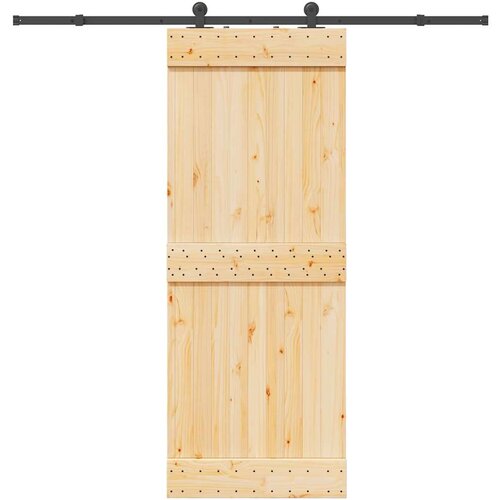 vidaXL Klizna vrata s priborom za montažu 80 x 210 cm masivna borovina Cene