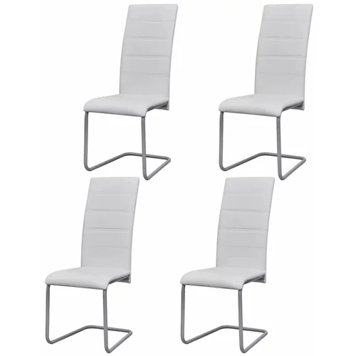  konzolne blagovaonske stolice od umjetne kože 4 kom bijele