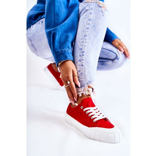 Kesi Women's Sneakers On The Platform Red Comes Slike