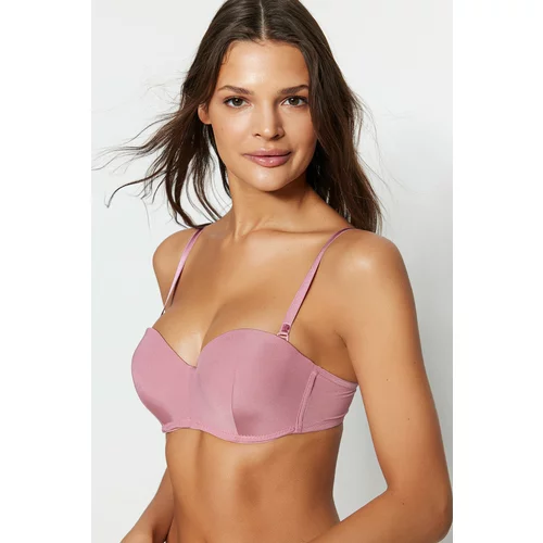 Trendyol Dried Rose Polyamide Filled Strapless Bra with Detachable Straps