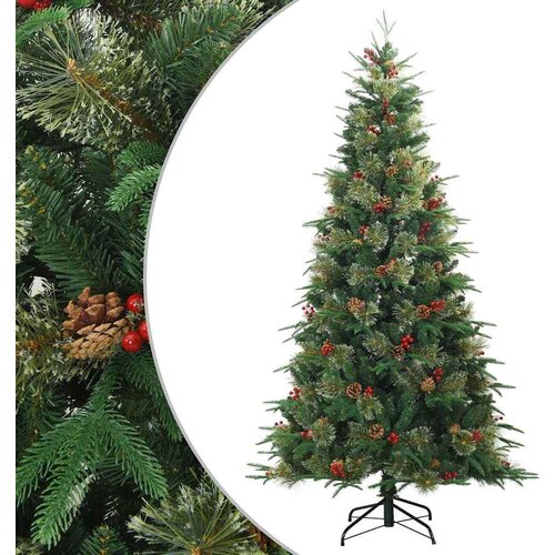 VidaXL Umjetno božićno drvce s nogom Zelena 180 cm PVC, PE i čelik Slike
