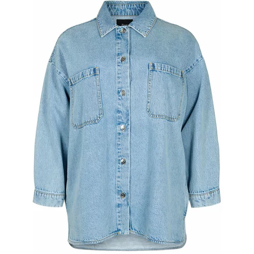 Zizzi Jeans jakna J10960A Modra Loose Fit
