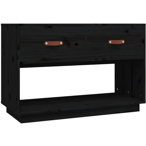 Maison Chic TV omarica - TV enota - Televizijska omarica črn 90x40x60 cm trdna borovina, (21699943) Slike