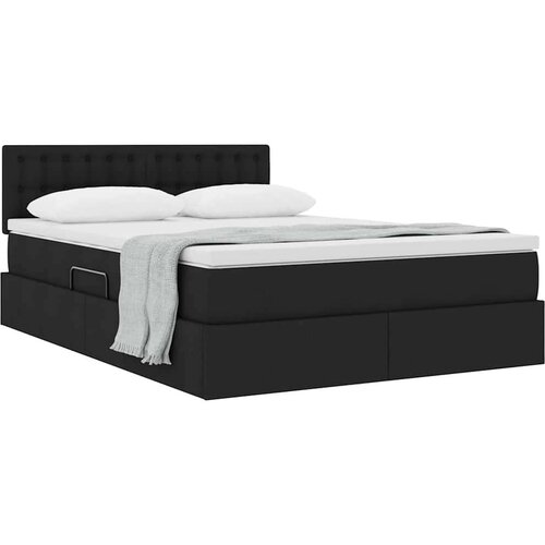  Krevet s madracem i skladi&amp;scaron;tem s madracem Crna 140 x 190 cm Slike