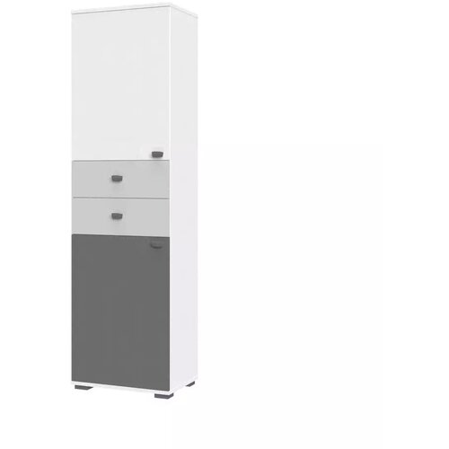 Jela VITRINA ARC F4 (VE BARV)-Bela mat lak/perla siva mat lak/grafit mat lak Slike