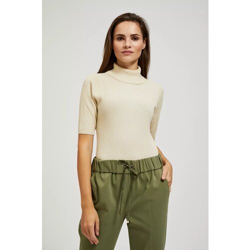 Marisse Turtleneck Sweater Decorated With Pearl Metallic Thread Slike