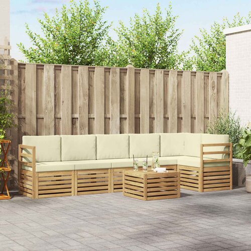  Set vanjskih sofa 7 pcs Bijela i krem Poliester Cene