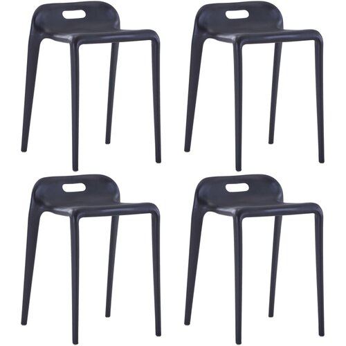 vidaXL Stolčki 4 kosi črna plastika, (20624621) Cene