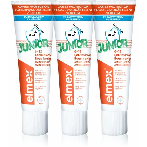 Elmex Junior 6-12 Years zobna pasta za otroke 3x75 ml