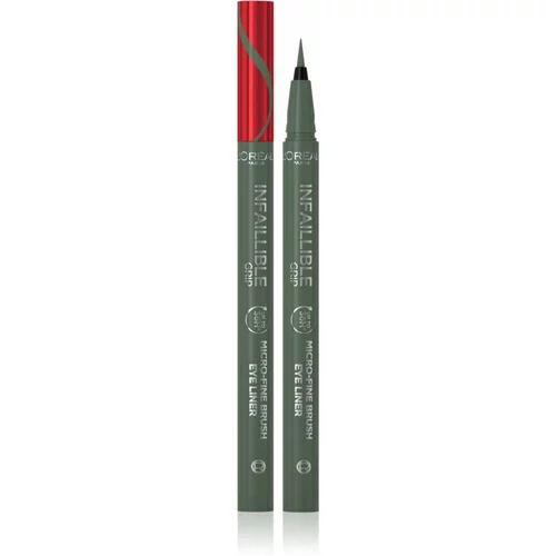 L´Oréal Paris Infaillible Grip 36H Micro-Fine Brush Eye Liner črtalo za oči za natančen nanos 0,4 g odtenek 01 Obsidian Black