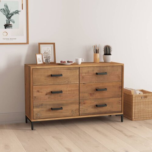  Komoda smeđa 110 x 35 x 70 cm od masivne borovine Cijene