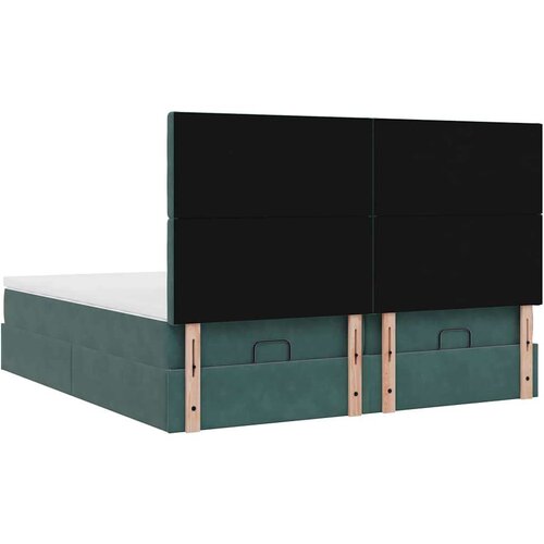 VidaXL okvir kreveta s madracima tamnozeleni 160x200cm bar&amp;scaron;unasti - Tamnozelena 160 x 200 cm gumbi Slike