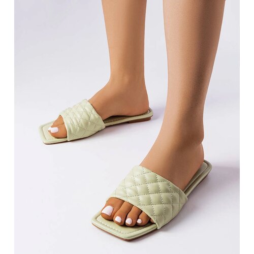 Gemre Green elegant quilted mules Labrie Cene