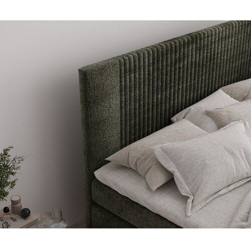 Maison de R&amp;ecirc;ve Temno zelena boxspring postelja s prostorom za shranjevanje 200x200 cm Bergamo &amp;ndash; Slike