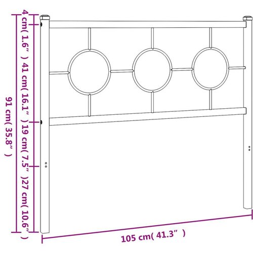  Metalno uzglavlje bijelo 100 cm Slike