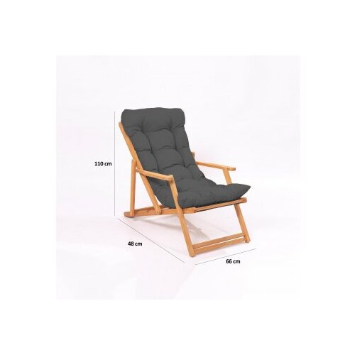 Hanah home vrtna stolica 66x110x48cm sivo-bež Slike