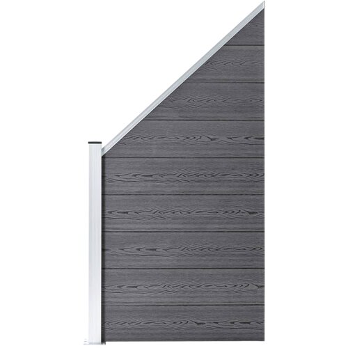  Set WPC ograda 10 kvadratnih + 1 kosa 1830 x 186 cm sivi Slike
